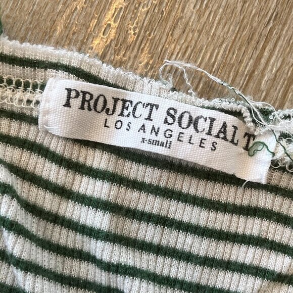 Womens Project Social T Green/White Stripe Tank Top - XS - Picture 4 of 4